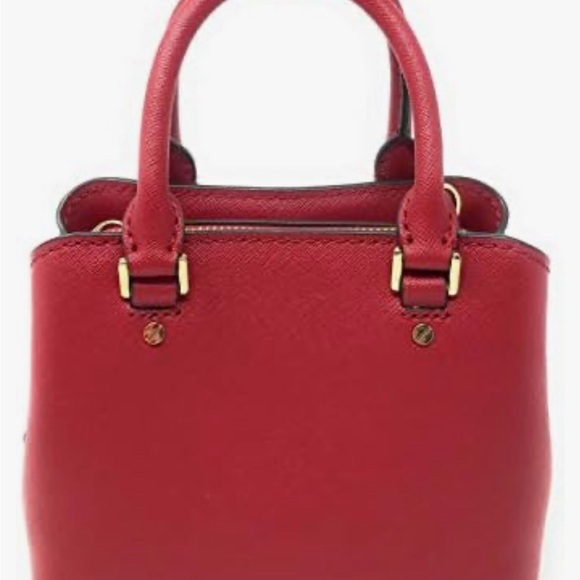 Michael Kors Mini Savannah XS Saffiano Leather Satchel Crossbody Bag (Scarlet) - Picture 5 of 9